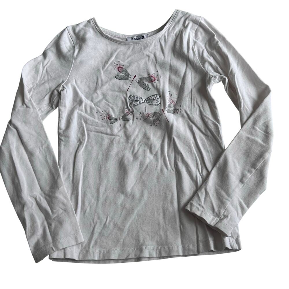 Okaidi White Dragonfly Long Sleeve T-Shirt - Size 8
